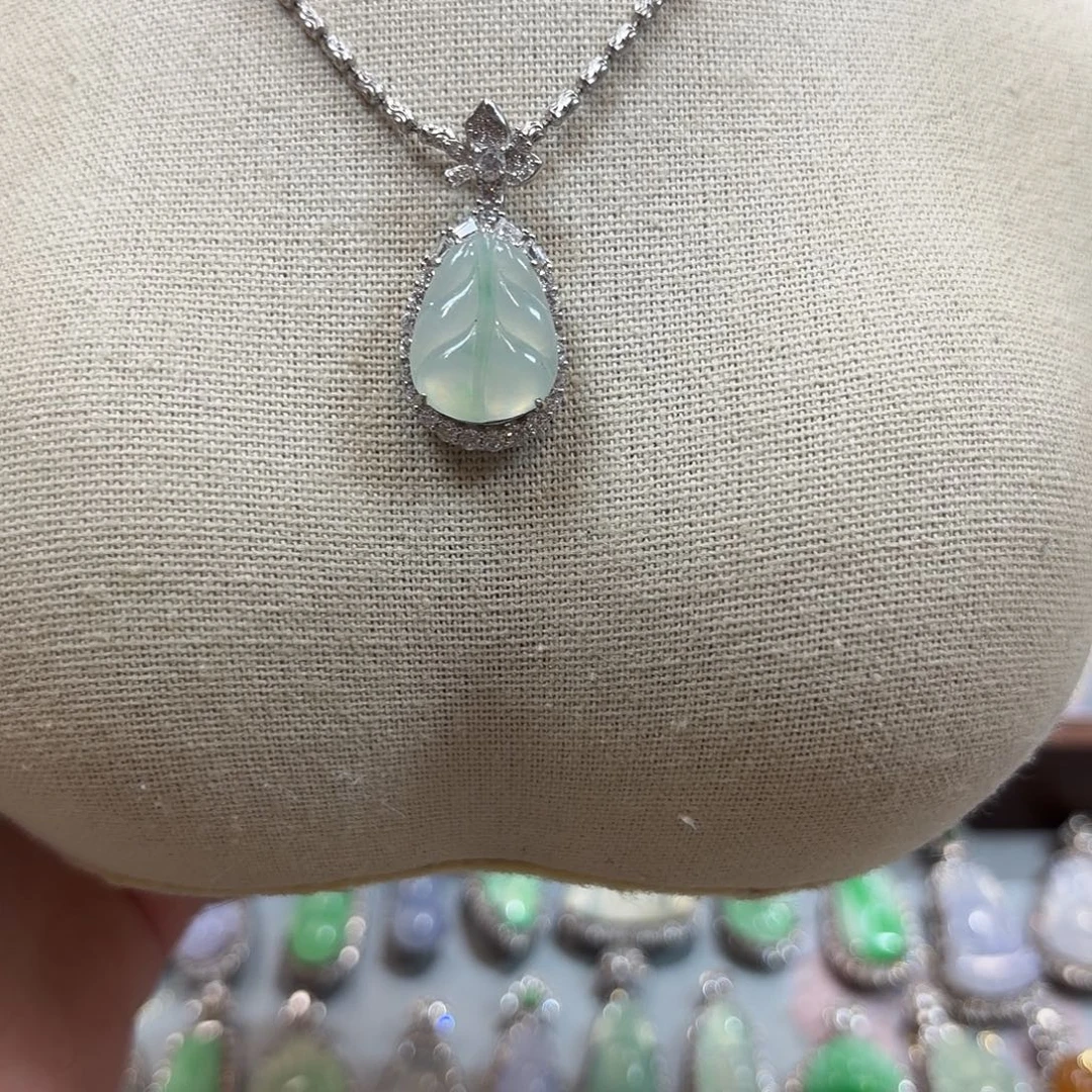 翡翠银S925镶嵌吊坠(不含链)