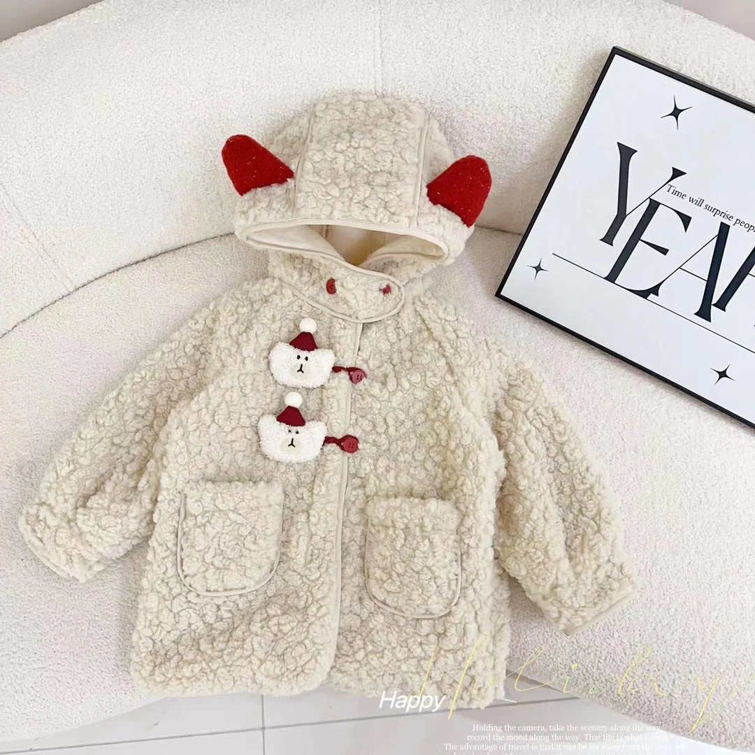 汤圆家童装2025新款韩系设计款爆款立体卡通厚绒毛毛衣 YA-825