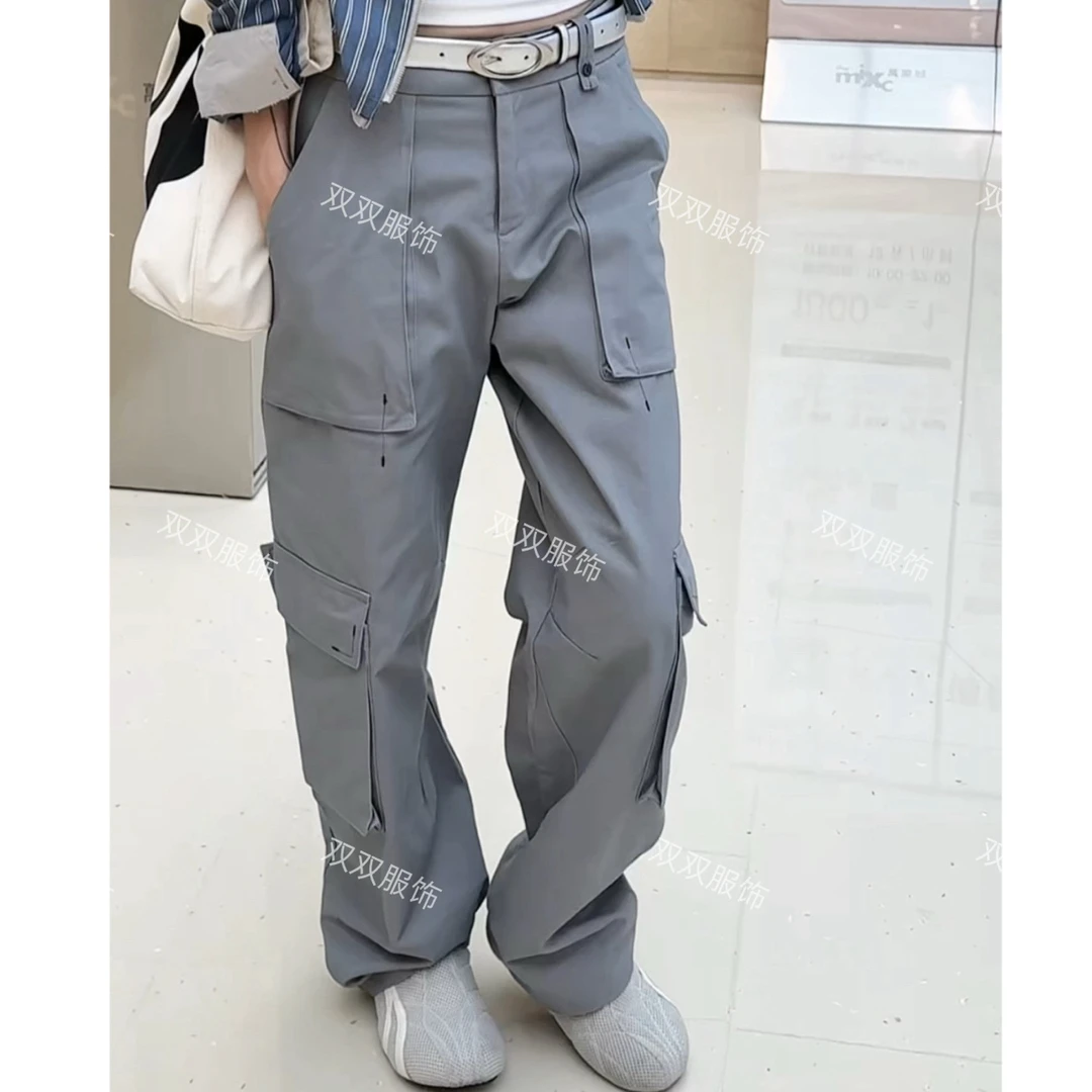 【SSOUHAN】小直筒欧货立体大口袋瘦瘦工装裤百搭设计款