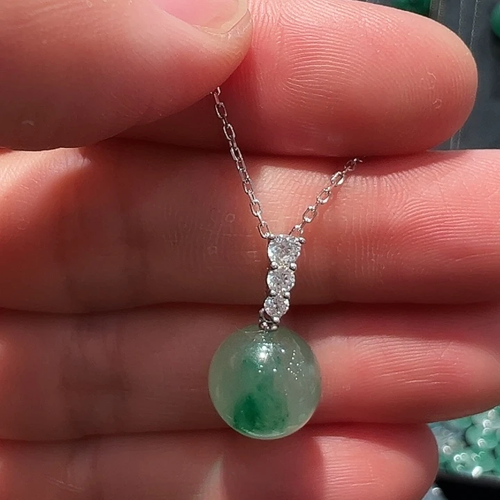 石英质玉银S925镶嵌颈饰