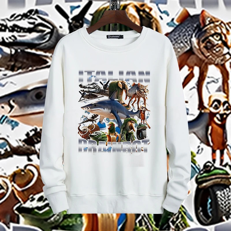 柔软秋冬新款木棍人衣服国外山海经卫衣圆领男女童长袖卫衣上衣流