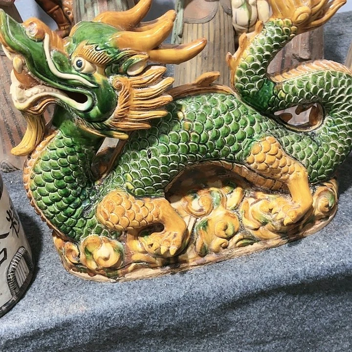 瓦当摆件摆件茶桌茶台陶瓷标*