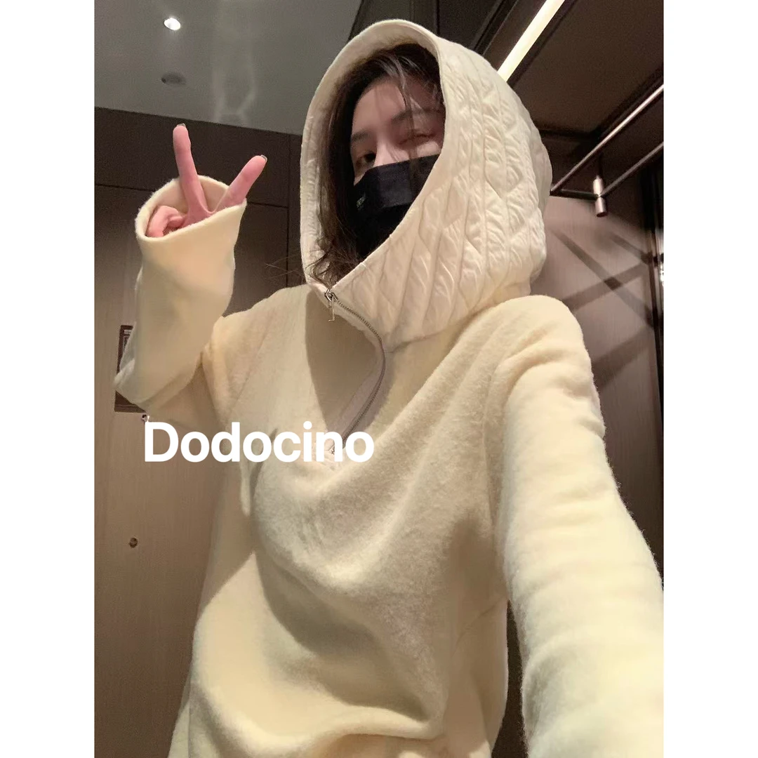 小暖炉 漂亮国兔毛绒超软糯戴帽上衣