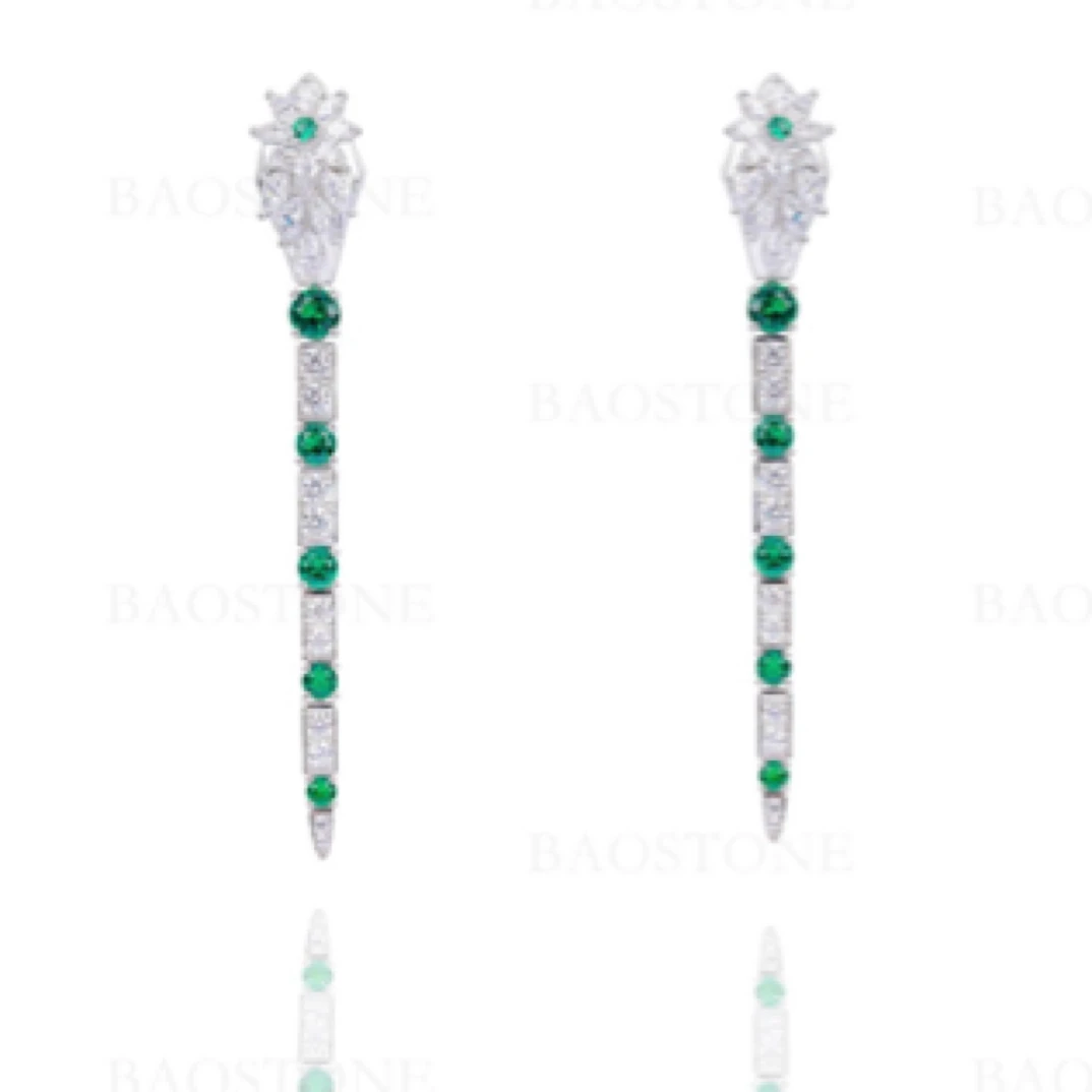 非金属合成锆石耳饰 925银合成锆石灵蛇耳坠E224