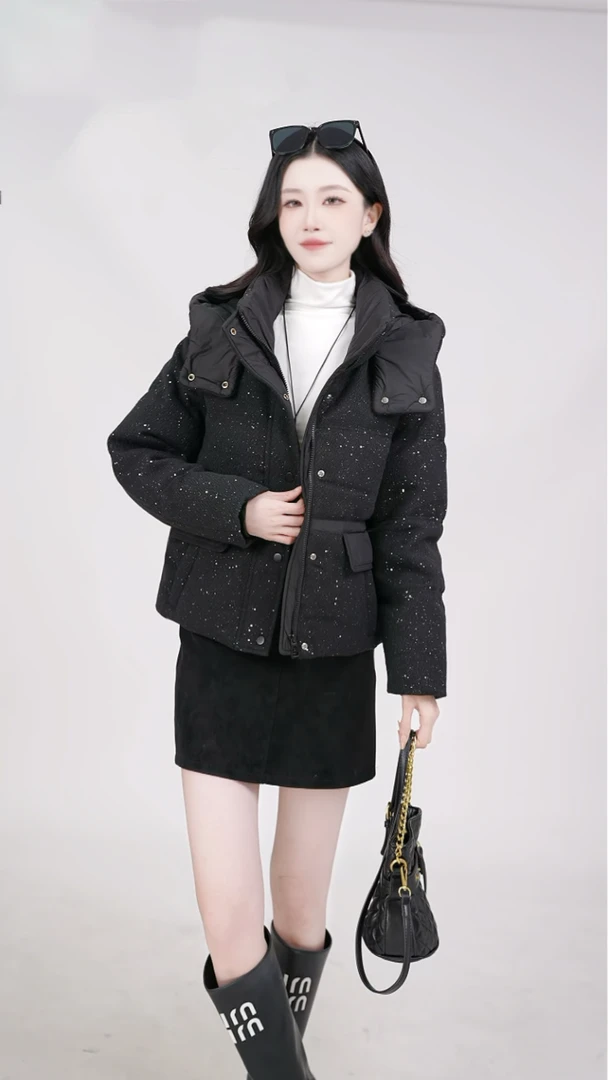 冬季短款常规连帽休闲百搭显瘦羽绒服Y775