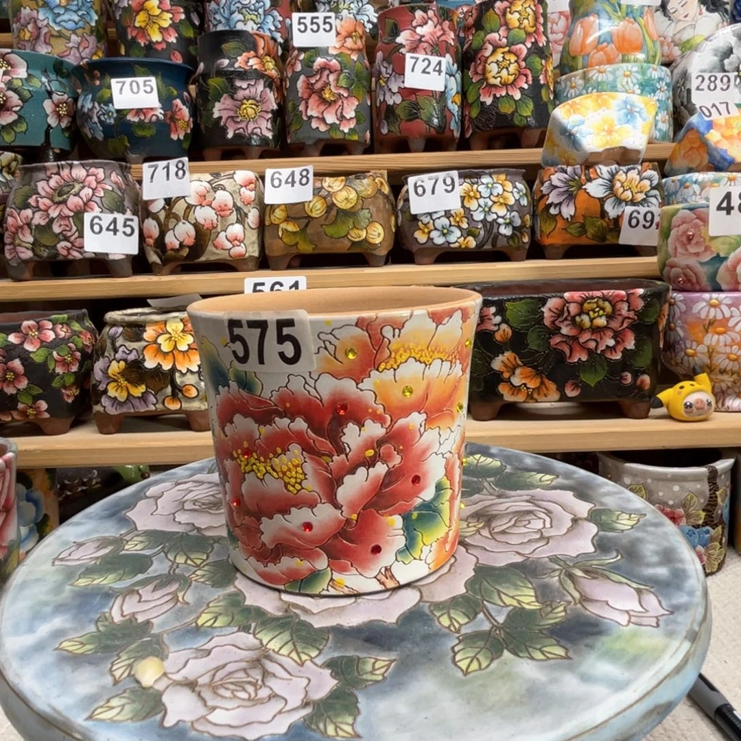 景德镇手绘多肉花盆575