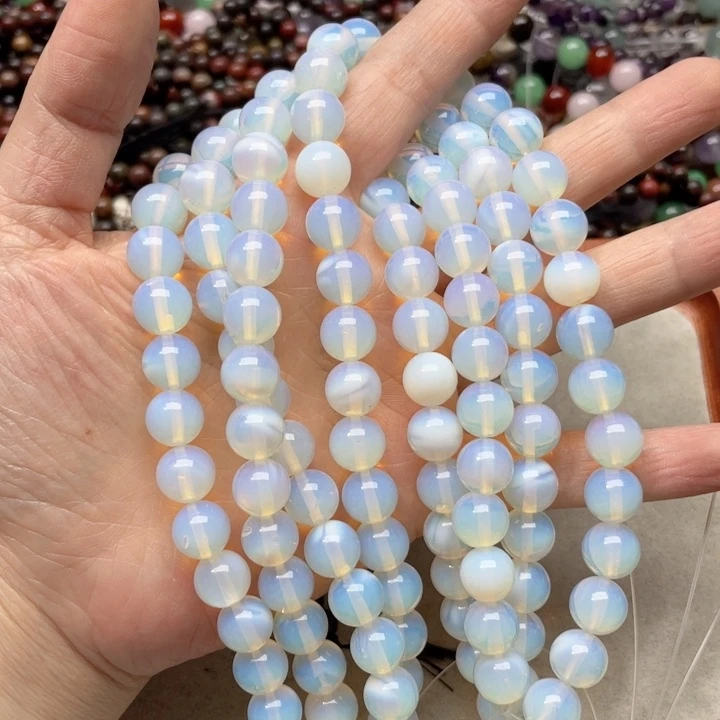 玛瑙/玉髓合金珠宝半成品一条4m蛋白石隔珠