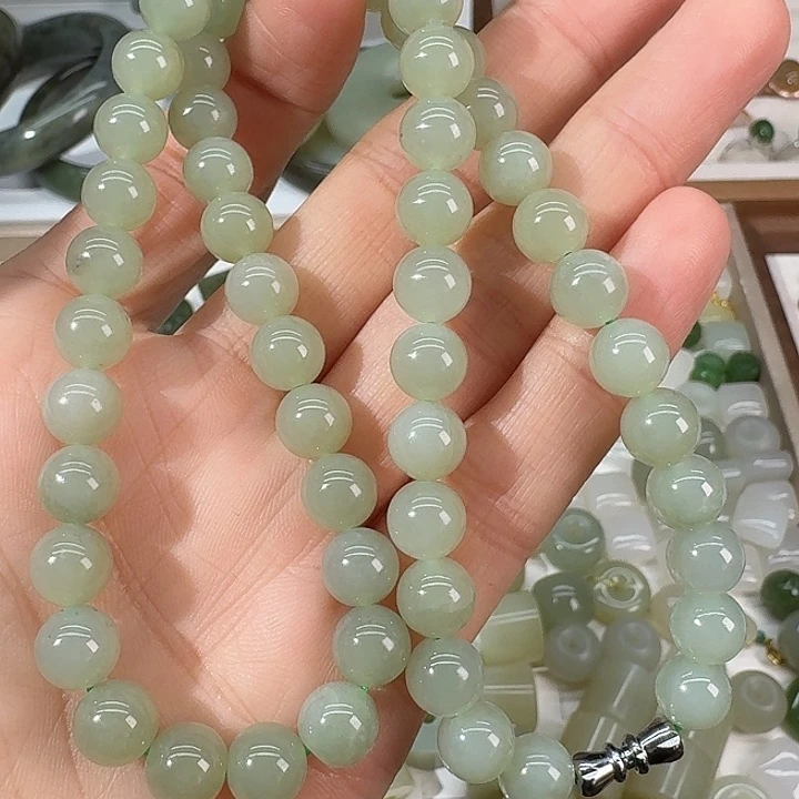 和田玉未镶嵌颈饰8mm