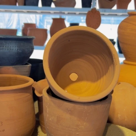 口16高13.5两个手工盆微瑕