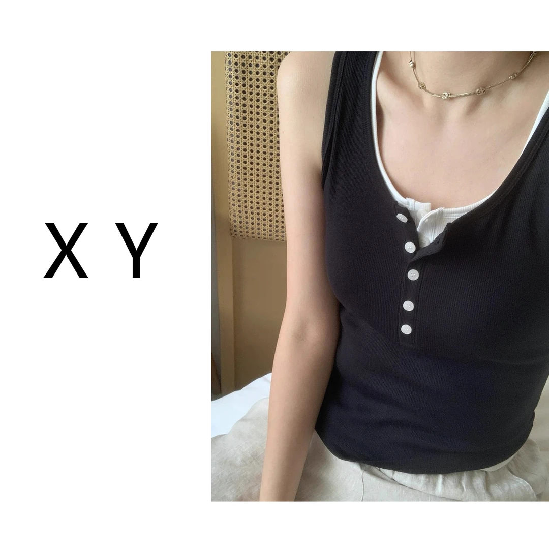 清仓！可叠穿，亨利U领背心