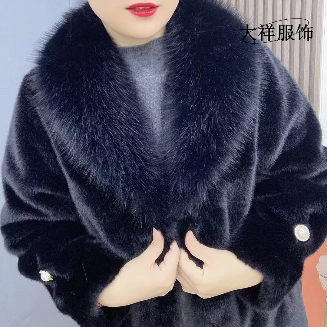 70长貂绒大衣冬季加厚外套女款宽松气质高级保暖显瘦环保毛毛外套