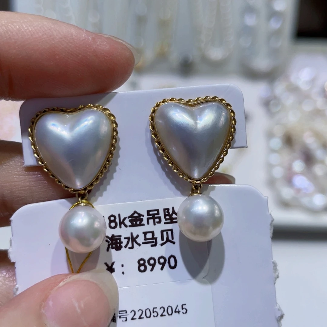 拼合珍珠（马贝珠）耳饰未镶嵌