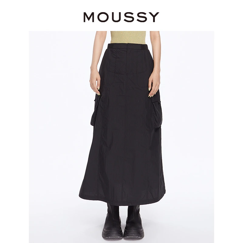 MOUSSY 2024秋冬城市户外风工装裙长款半身裙女02SZ30-1501