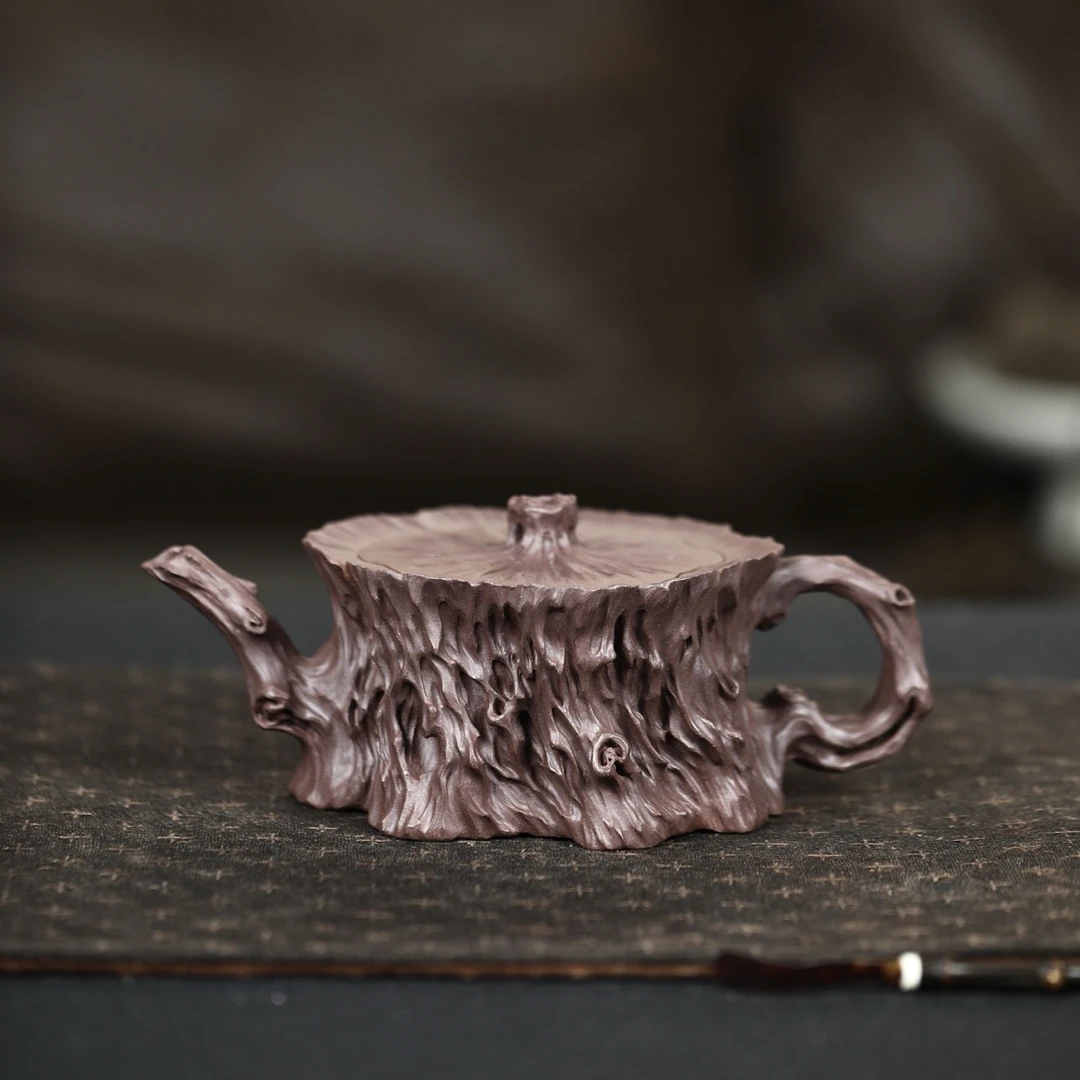 枯桩·作品难度极大   难得一见的藏品容量310cc/家藏深井紫泥