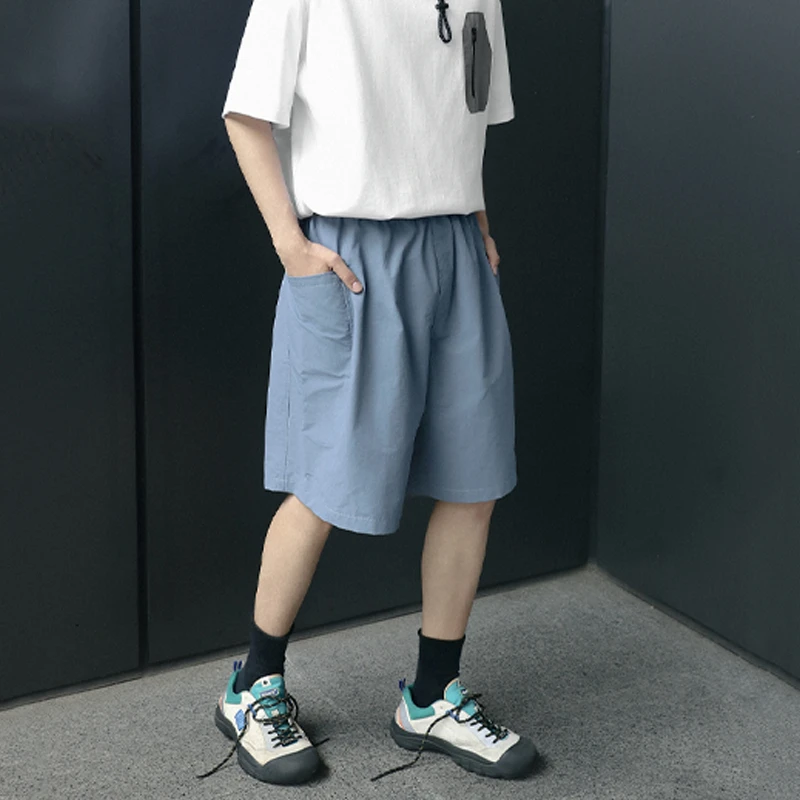 BPCALL25SS 侧袋短裤夏季新品清凉美式过膝六分设计复古机理感