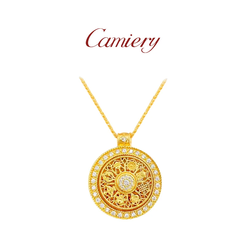 CAMIERY/卡美瑞 新中式轻奢八宝罗盘旋转项链