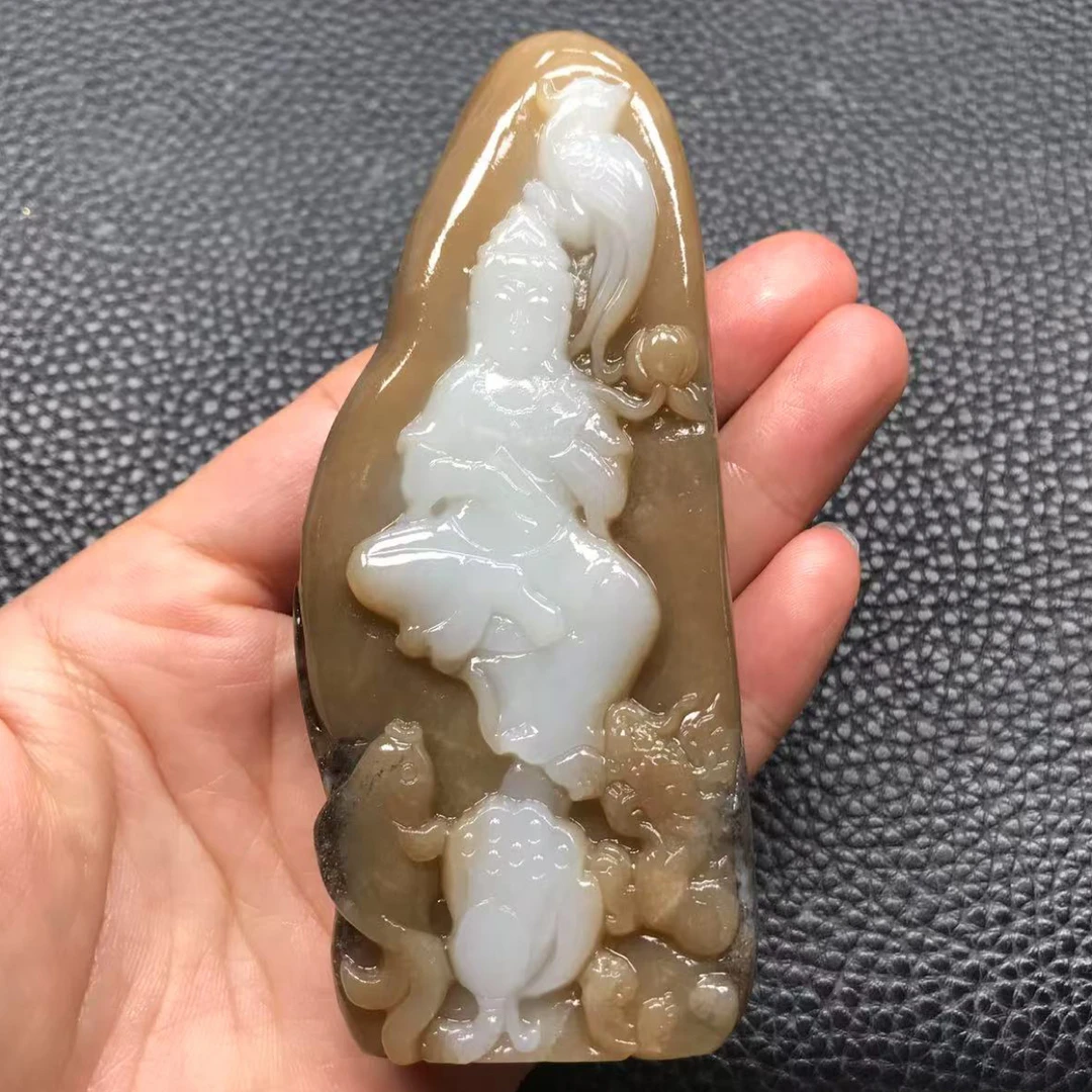 和田玉观音,实物震撼