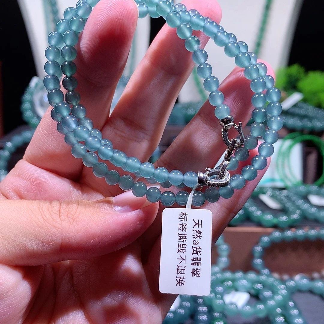 翡翠未镶嵌手链天然a货翡翠项链4.8