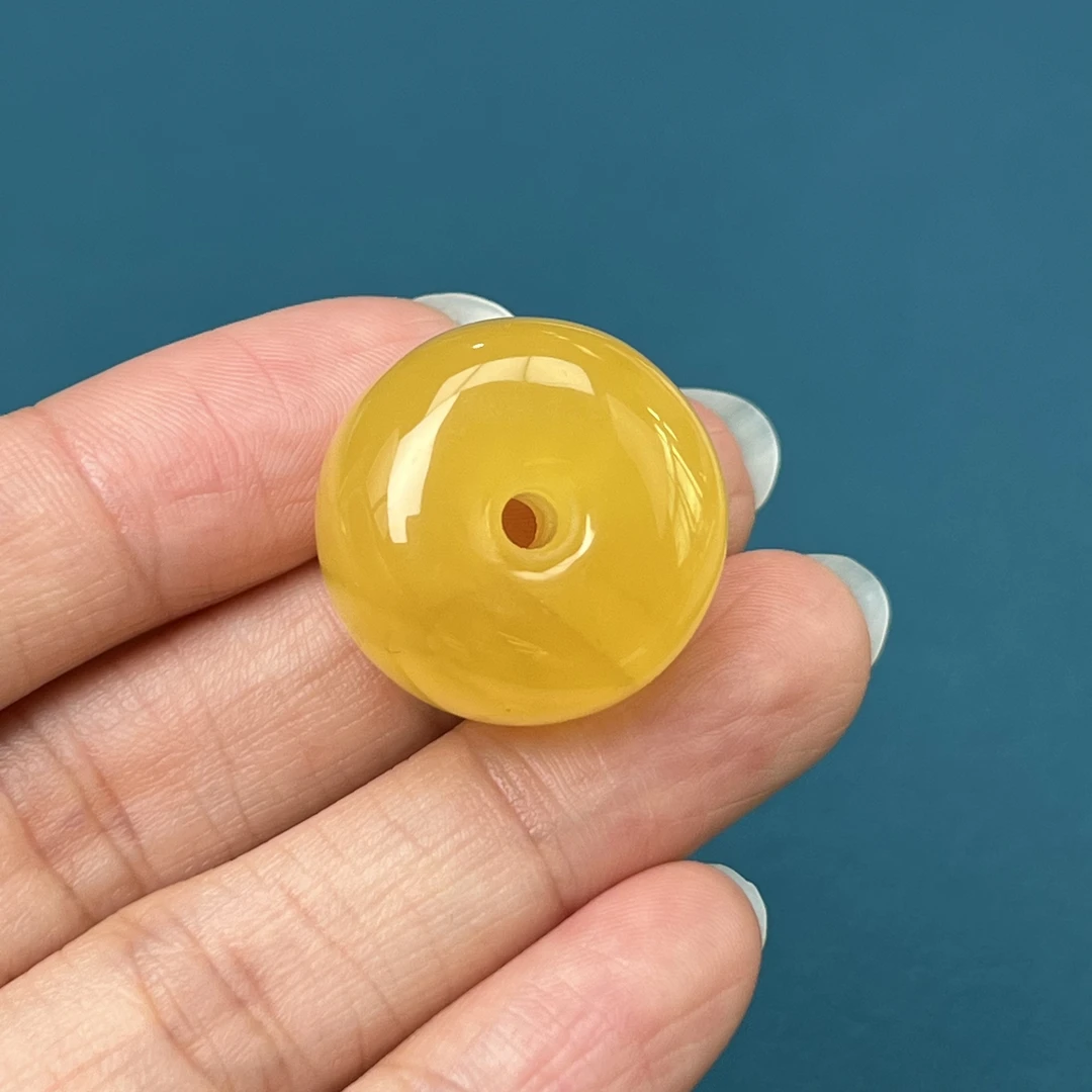 R3426天然原矿蜜蜡 金绞蜜平安扣 22.3*14.4mm抖音基地质检发货