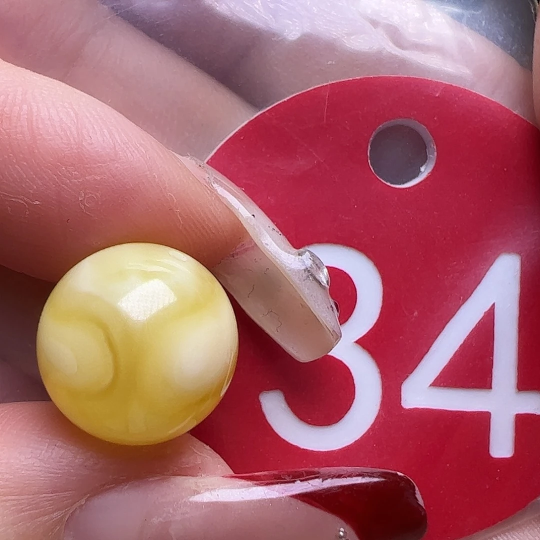 裸石蜜蜡未镶嵌12mm金瓷白圆珠