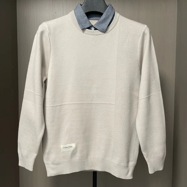 H9913保暖加厚假两件秋冬款简约百搭风