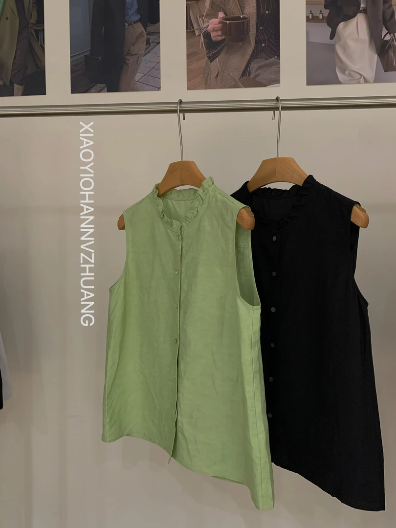 【XYJ】无袖设计花边小衫 CD629