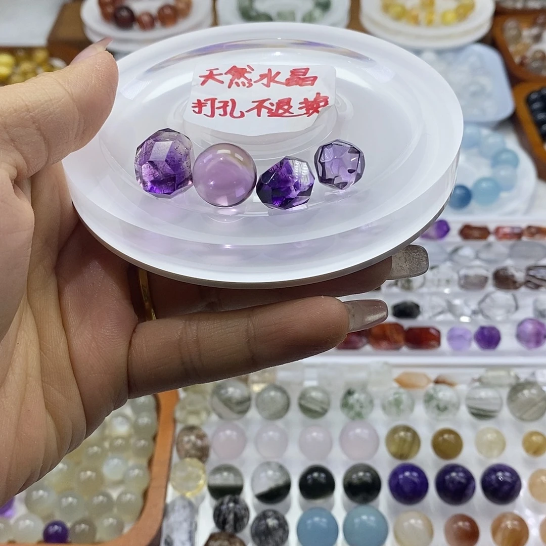 红***波手链烟晶银S925镶嵌天然水晶定制打孔不退换