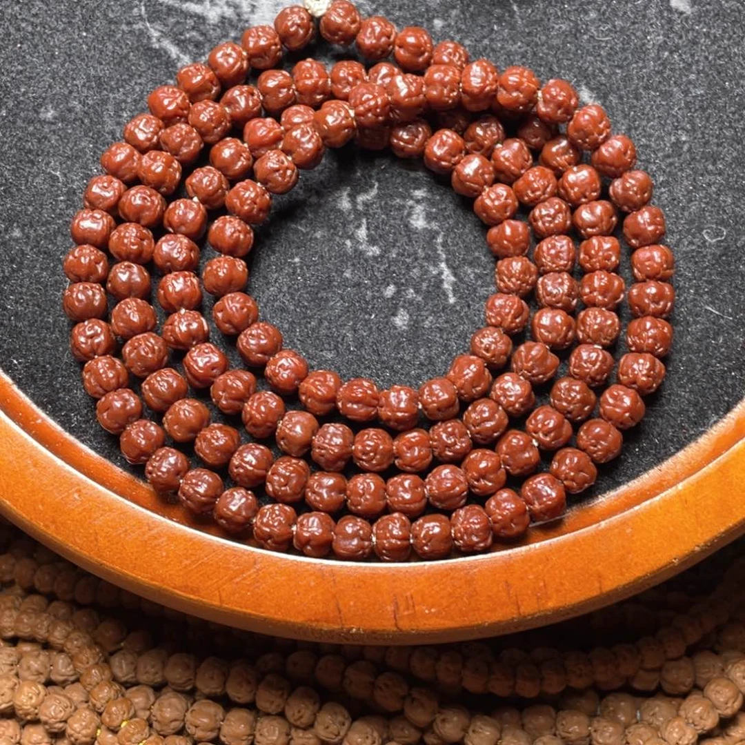 金刚菩提手串A***者牛津红玉化感红佛手6.5