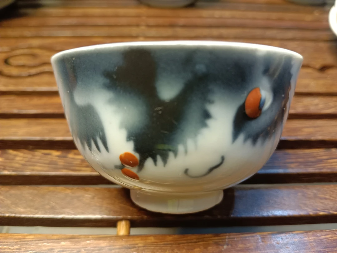 （3个装）陶瓷茶杯立体浮雕功夫茶具茶杯单杯品茗杯主人杯