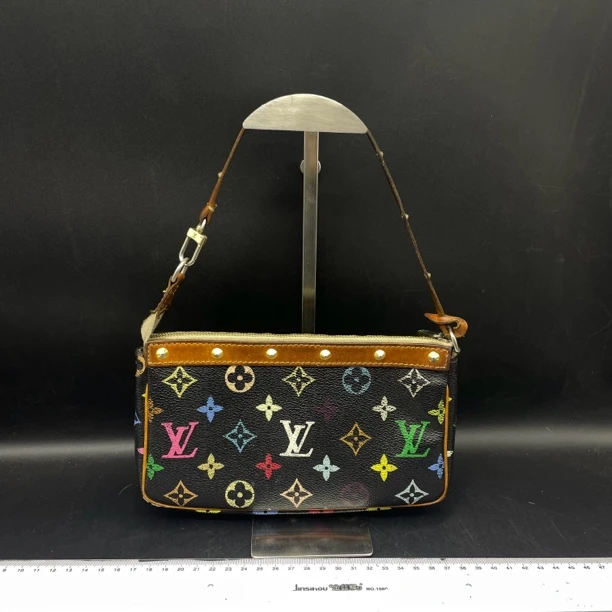 90新 LouisVuitton/路易威登 涛派 黑三彩麻将手提包/dy324