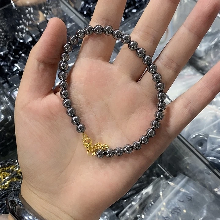 正品的太赫兹石圆珠脚链