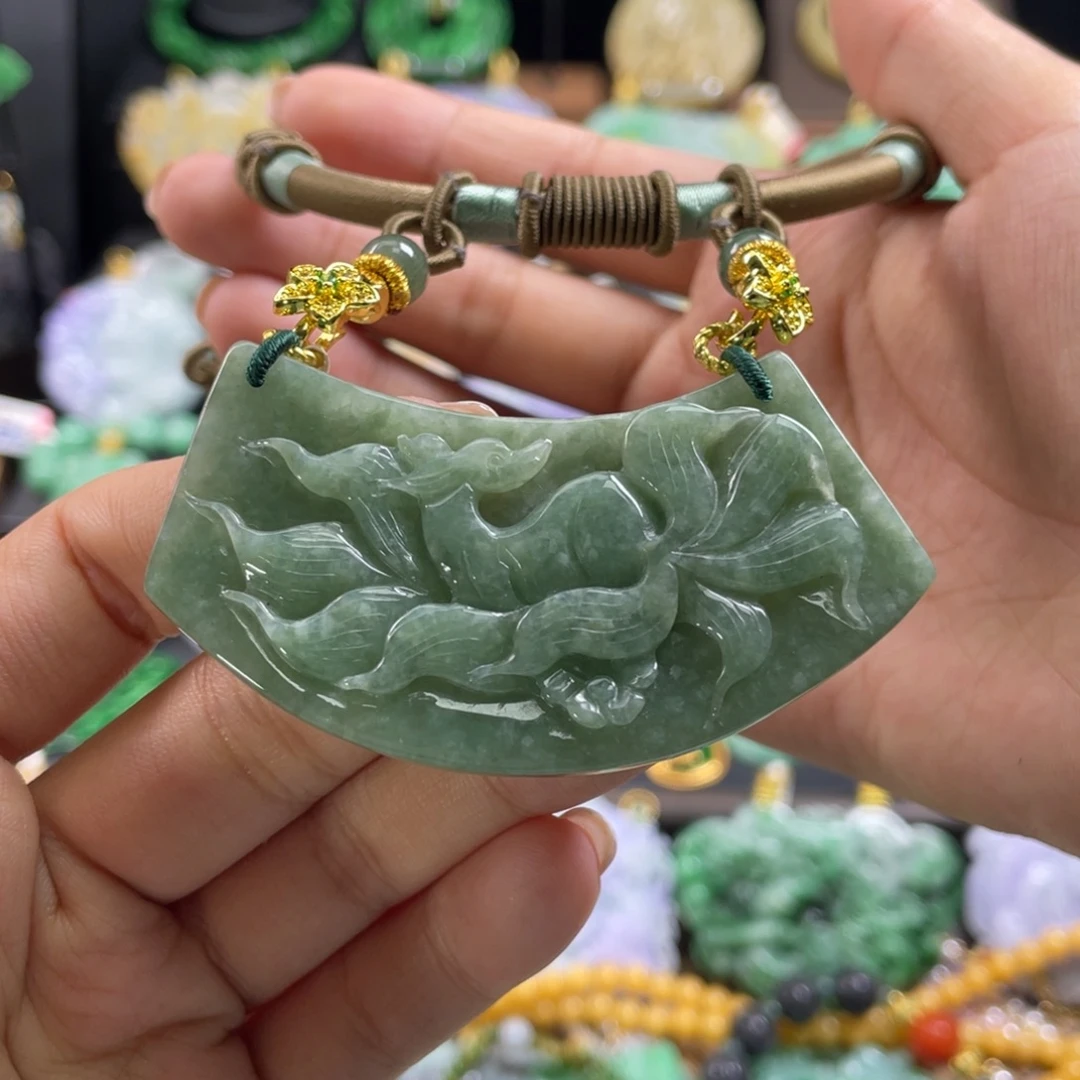 翡翠未镶嵌颈饰代编织