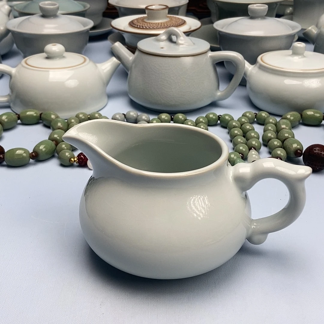 杯月白鹰嘴公道杯原矿原釉原产地