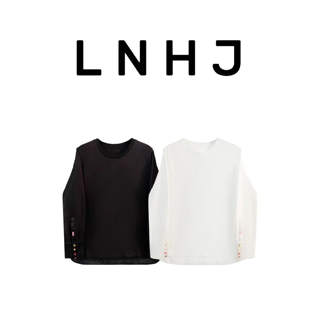 LNHJ【浮岚】国风设计感时尚百搭圆领长袖上衣