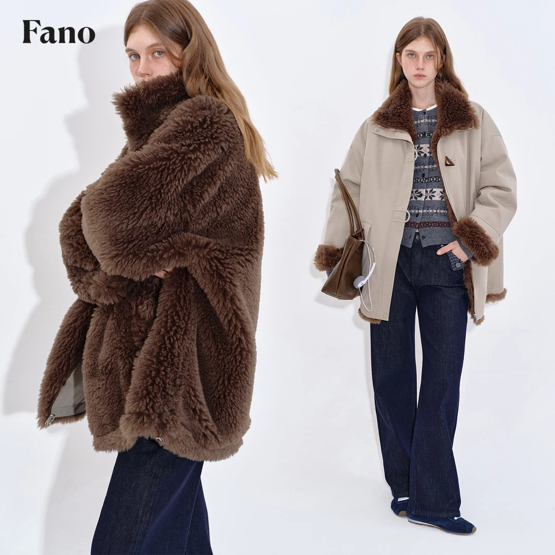 【双11】 范洛Fano双面穿复古格调 异形扣派克服外套FD25W115