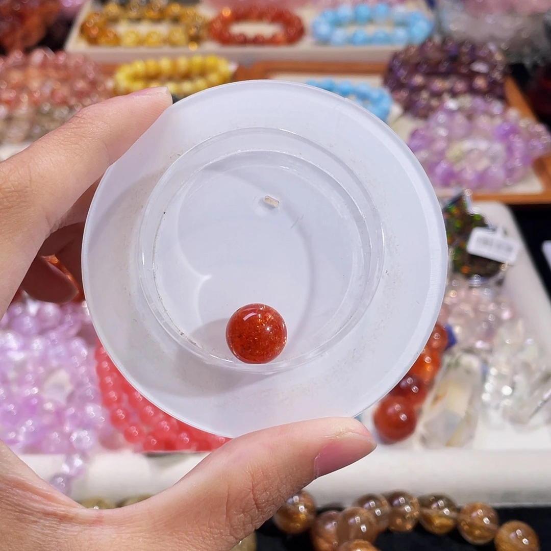 天然辰砂金太阳单珠12.5