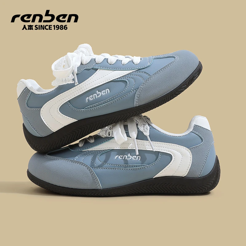 人本官方旗舰店德训鞋女2025秋冬季新款轻便搭配裙子ins风内增高