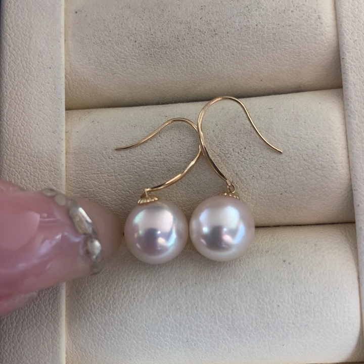 18K金镶嵌耳饰海水珍珠