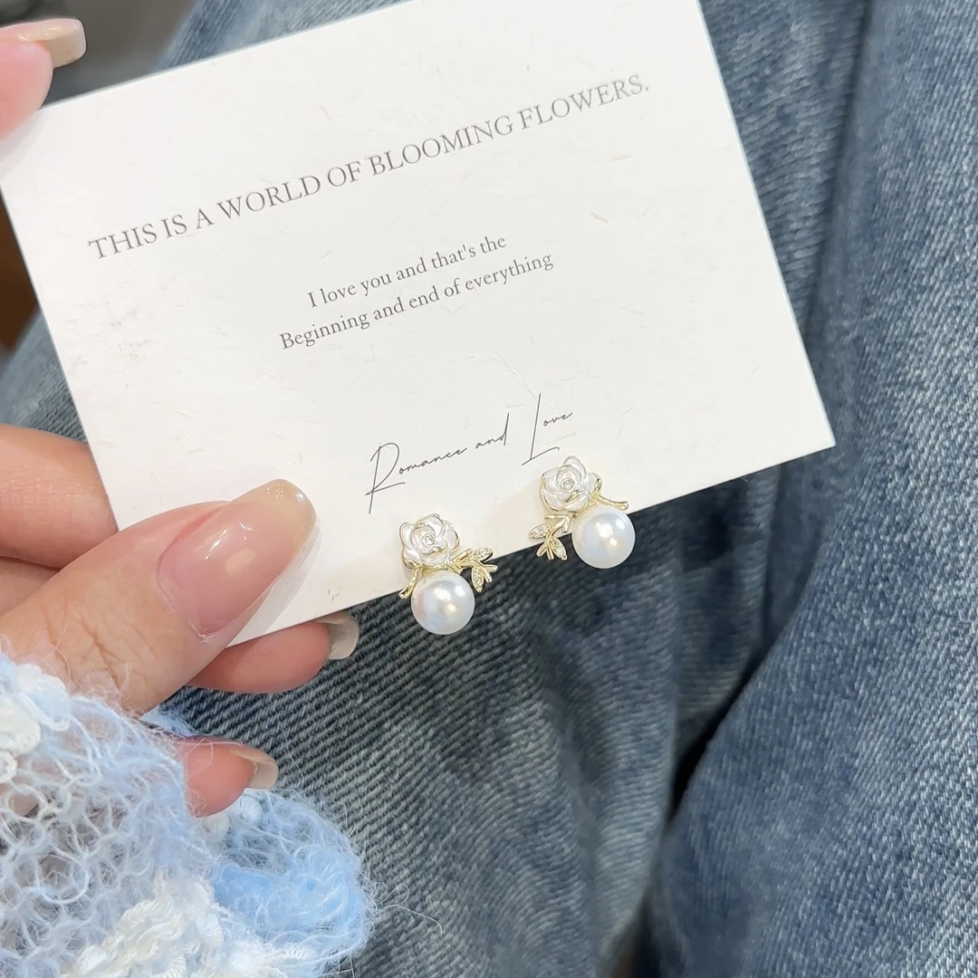 铜合金耳饰 AL5408 春夏温柔风气质花花百搭耳环