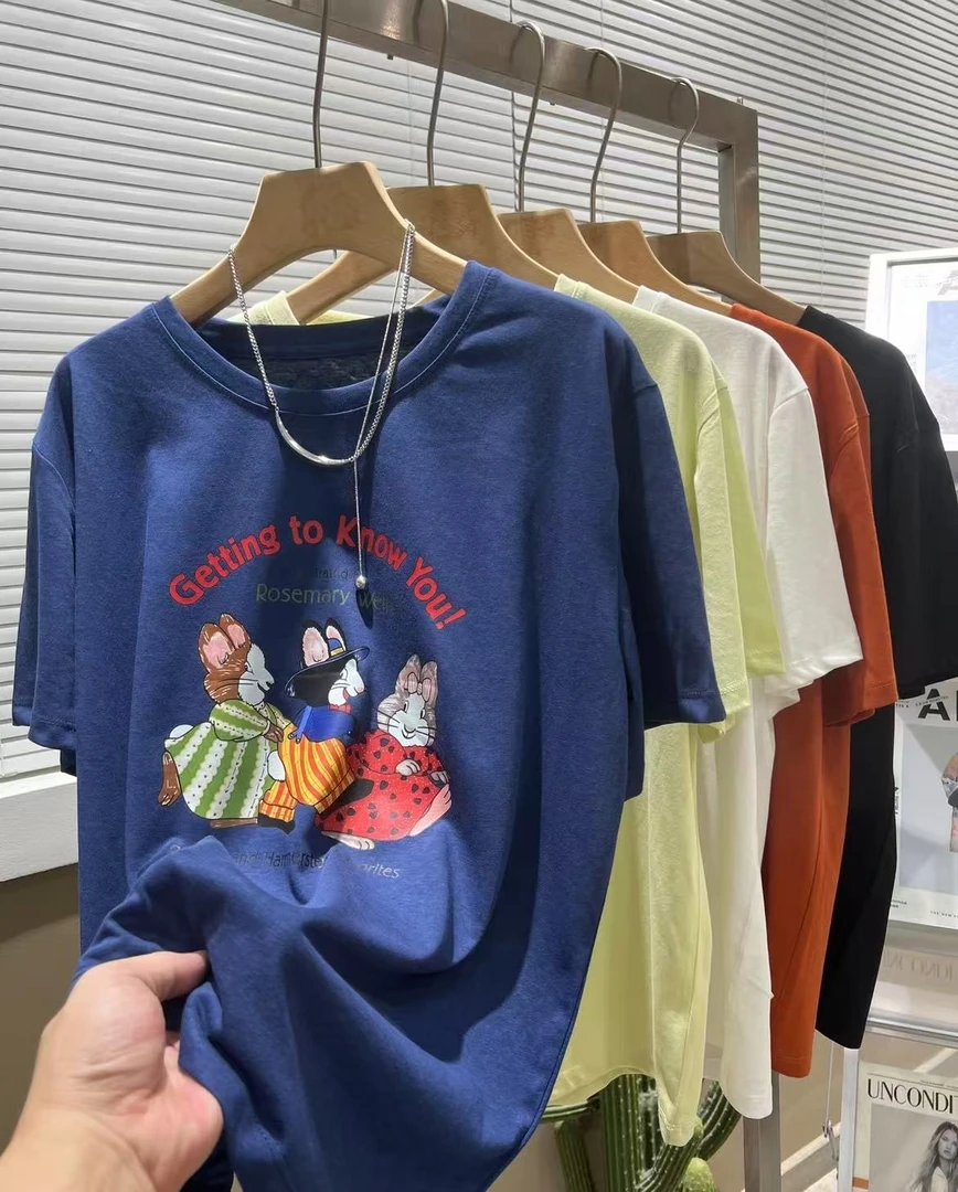 【800-999】正肩版女装T恤领口撞色雪花棉韩版