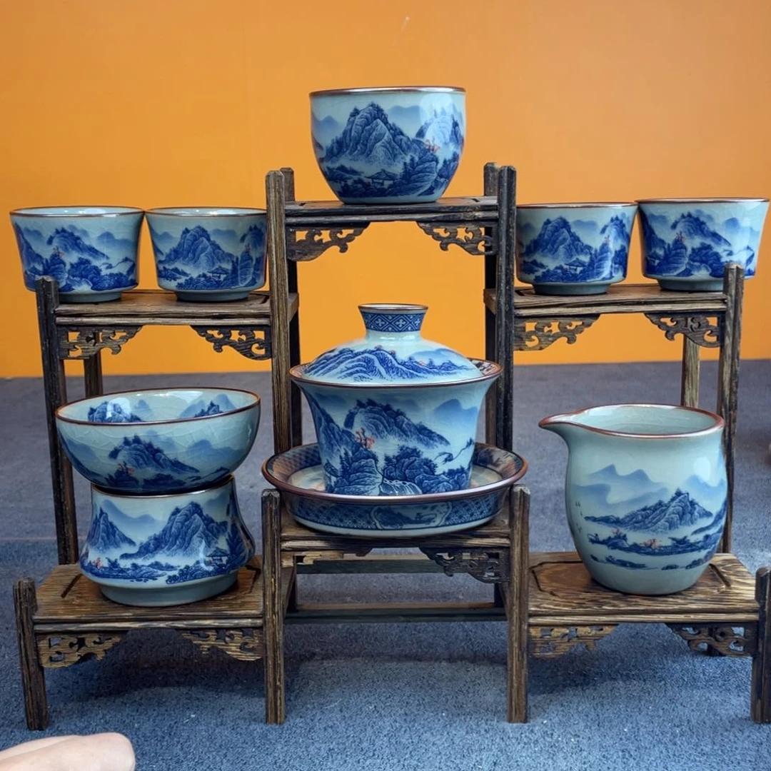 景德镇陶瓷青花八件套