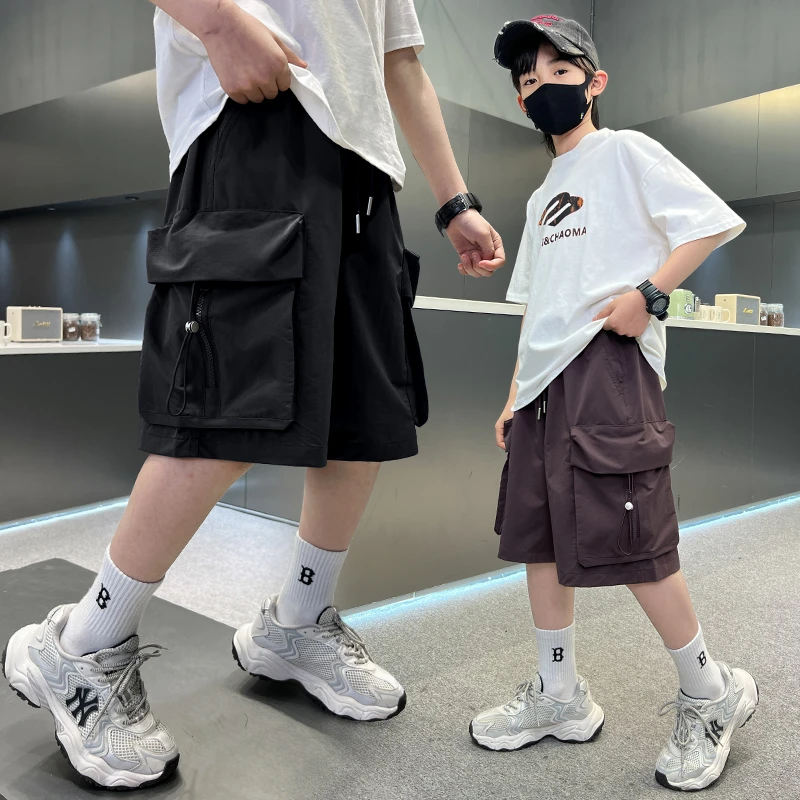 男童短裤夏季薄款2025新款大童夏装男孩中裤外穿儿童工装速干裤子