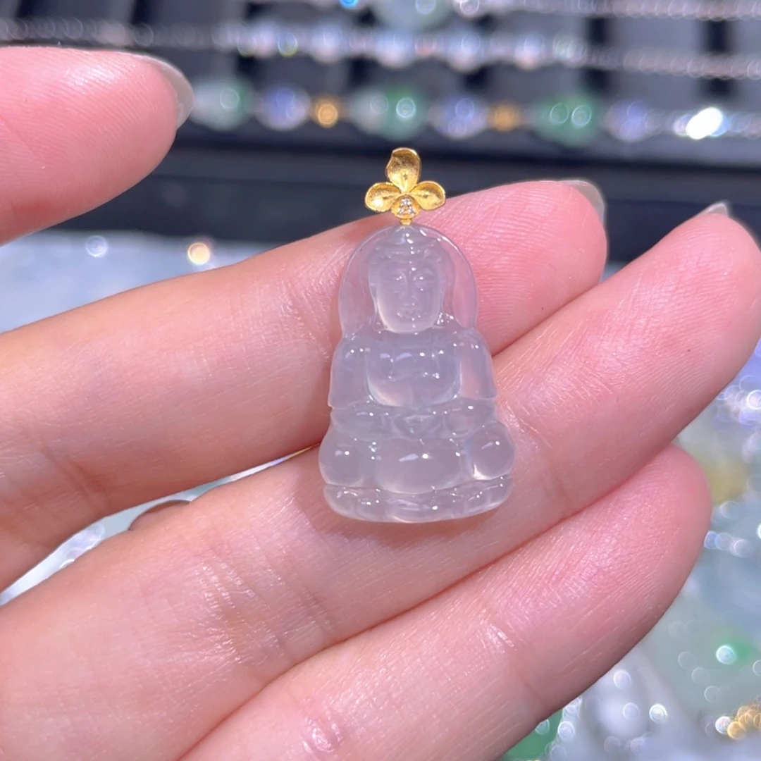 颈饰18K金镶嵌翡翠翡翠