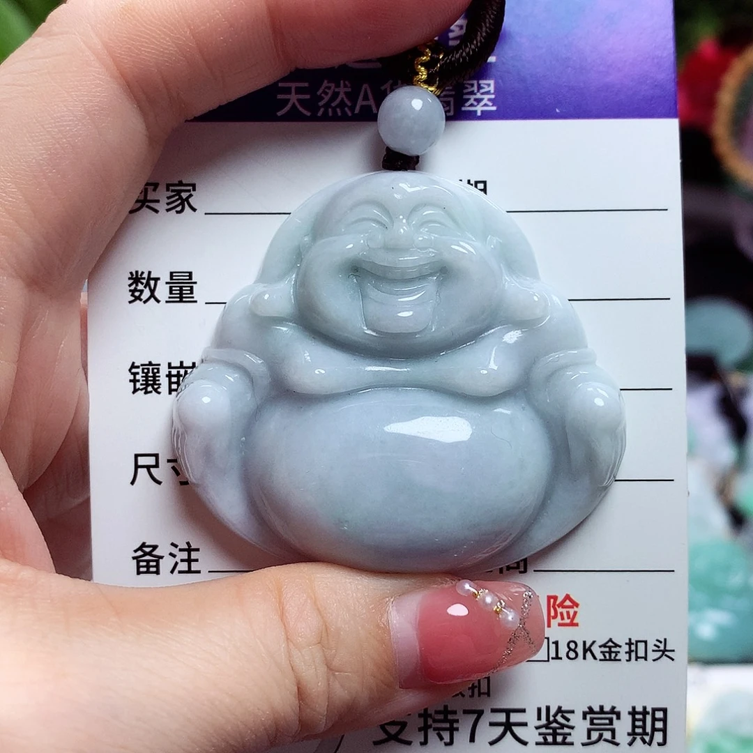 翡翠未镶嵌颈饰佛公03