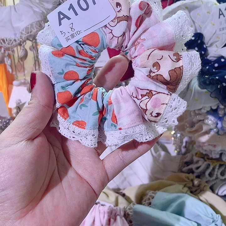 非金属布艺拼色发圈
