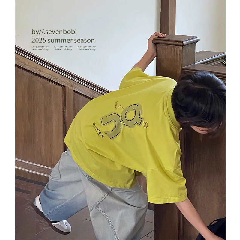 【现货】中大童印花短袖童装夏季男童t恤2025新款儿童打底衫韩版