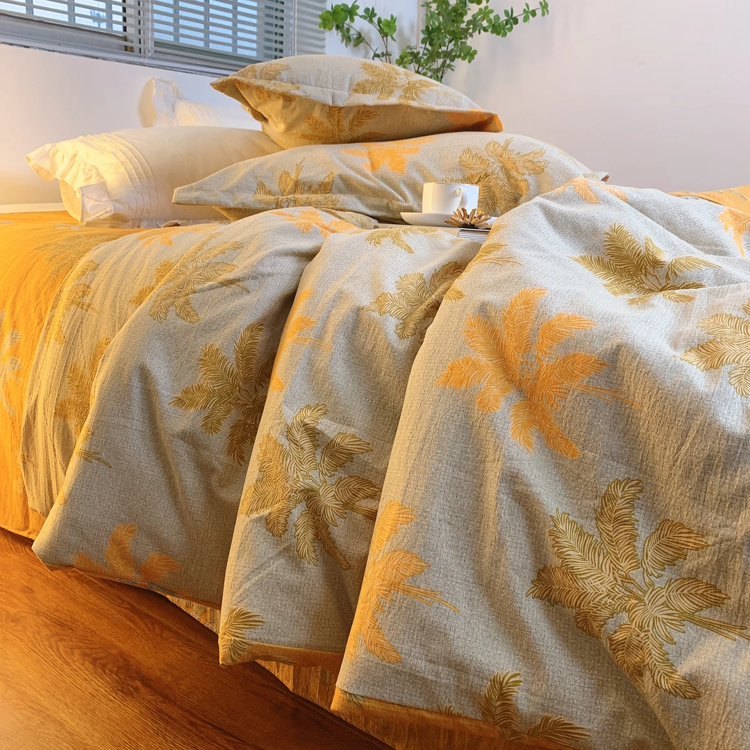 【枫叶】原单A类加厚小辣椒双层纱磨毛提花印工艺款四件套床品