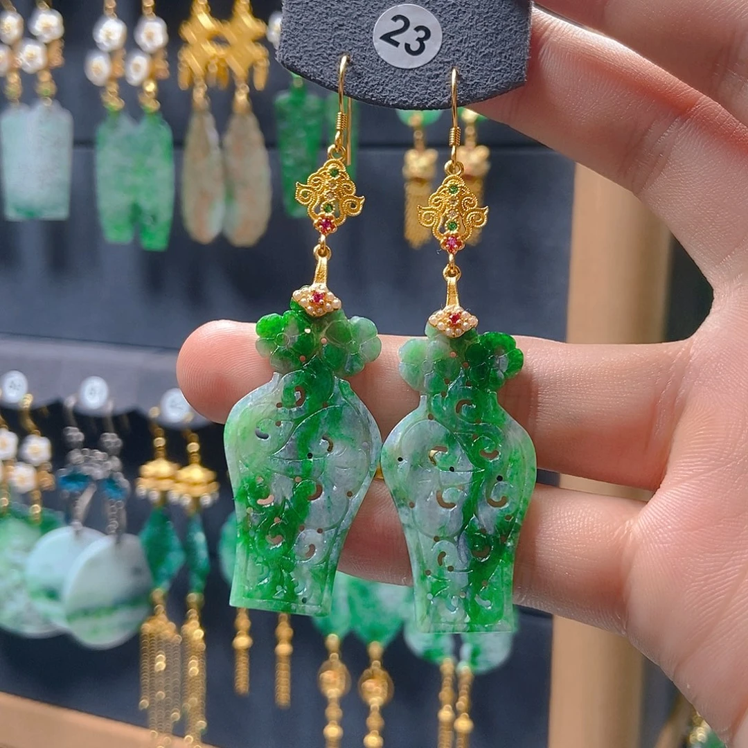 翡翠未镶嵌耳饰翡翠