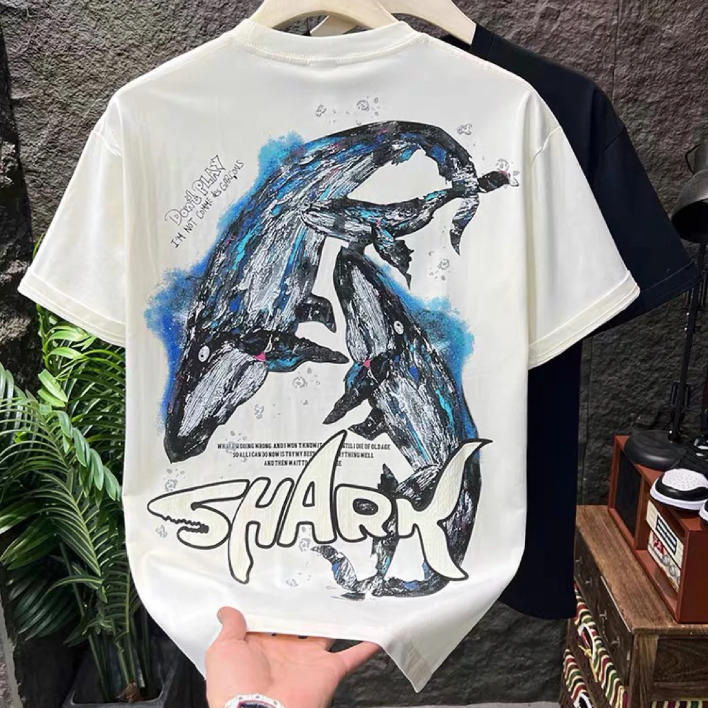 时尚春夏季新款潮牌新款男士短袖青年品质轻奢纯棉高端T恤打底衫