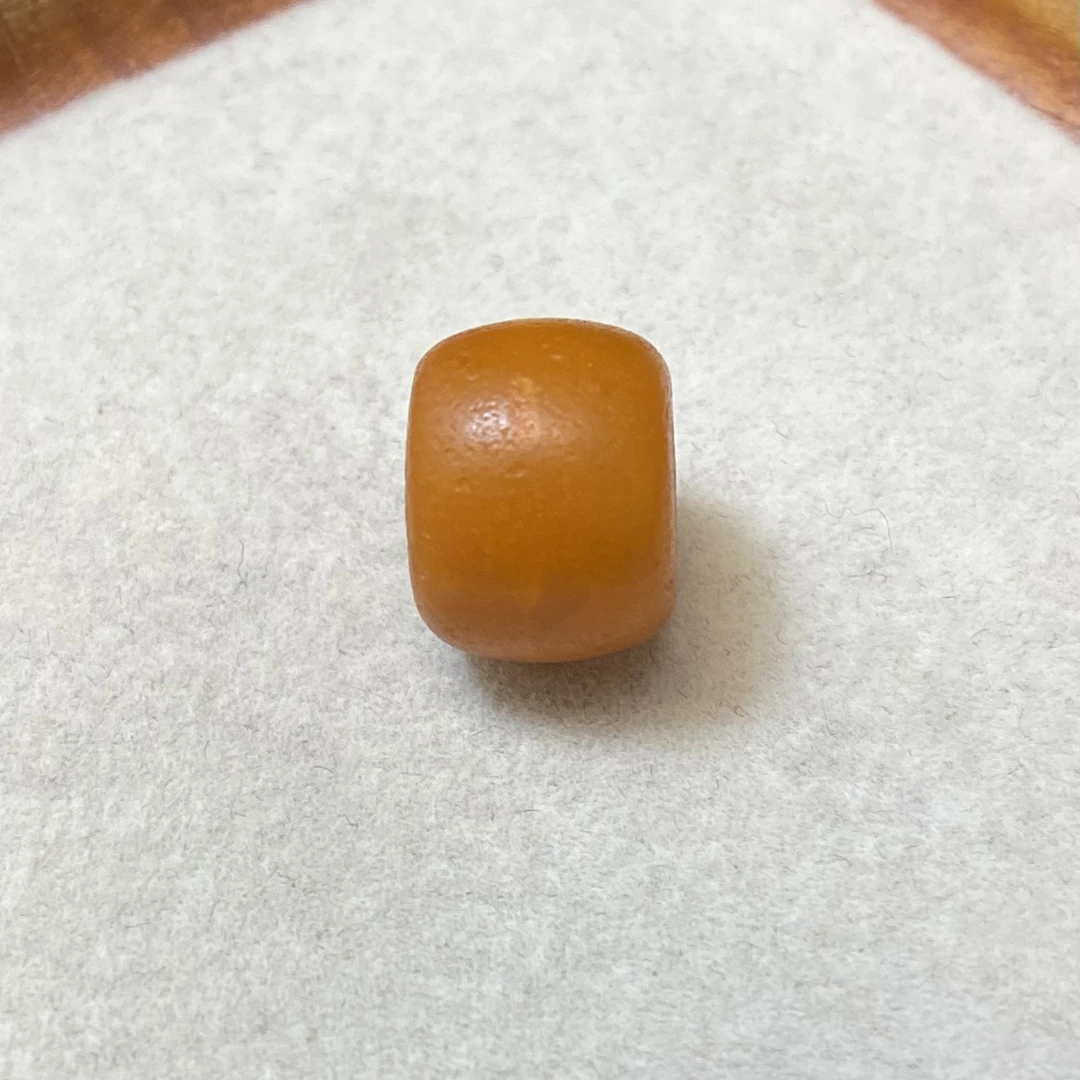 『顺亿天然蜜蜡』橘皮老蜡墩子尺寸12.8×9.7mm文玩配珠配饰